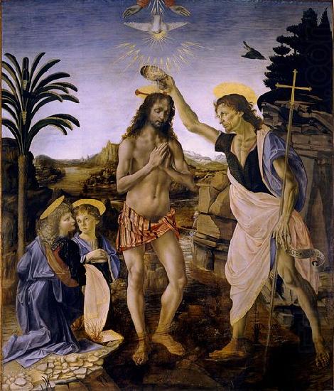 Andrea del Verrocchio Baptism of Christ oil painting picture